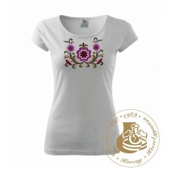 Hímzett női póló kun mintával