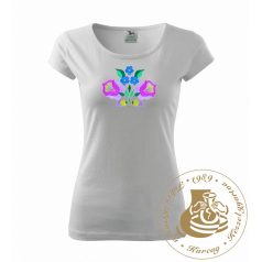 Hímzett női póló kun mintával