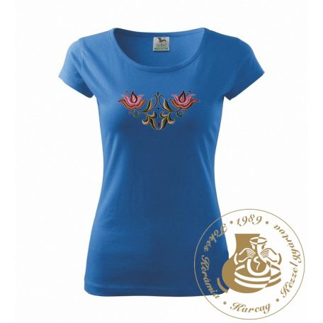 Hímzett női póló kun mintával