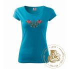 Hímzett női póló kun mintával