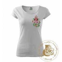 Hímzett női póló kun mintával