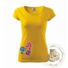 Hímzett női póló kun mintával