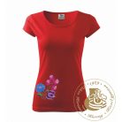 Hímzett női póló kun mintával