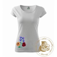 Hímzett női póló kalocsai mintával