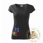 Hímzett női póló kalocsai mintával