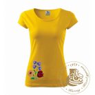 Hímzett női póló kalocsai mintával