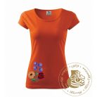 Hímzett női póló kalocsai mintával