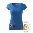 Hímzett női póló kalocsai mintával