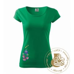 Hímzett női póló kalocsai mintával