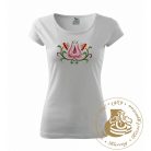 Hímzett női póló kun mintával