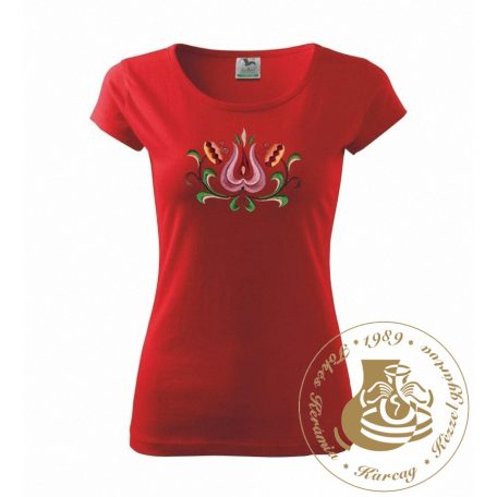 Hímzett női póló kun mintával