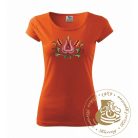 Hímzett női póló kun mintával