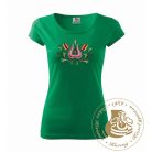 Hímzett női póló kun mintával