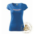 Hímzett női póló kun mintával