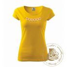 Hímzett női póló kun mintával