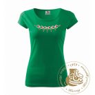 Hímzett női póló kun mintával