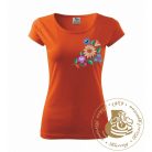 Hímzett női póló kalocsai mintával