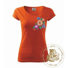 Hímzett női póló kalocsai mintával