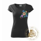 Hímzett női póló kalocsai mintával