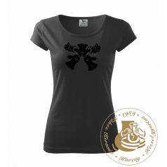 Hímzett női póló kun mintával