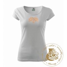 Hímzett női póló kun mintával