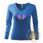 Hímzett női hosszú ujjú póló kalocsai mintával