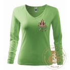Hímzett női hosszú ujjú póló kun mintával
