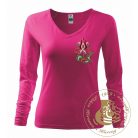 Hímzett női hosszú ujjú póló kun mintával