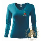 Hímzett női hosszú ujjú póló kalocsai mintával