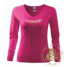 Hímzett női hosszú ujjú póló kun mintával