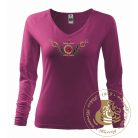 Hímzett női hosszú ujjú póló kun mintával