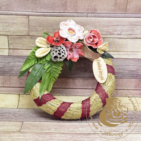 Kegyeleti szalmakoszorú