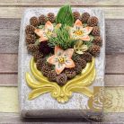 Kegyeleti dísz - Kőkönyv szívvel