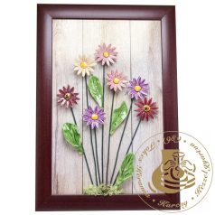 Színes margaréták - kerámiavirág falikép