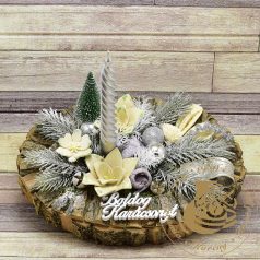 Karácsonyi faháncsos ovál asztaldísz