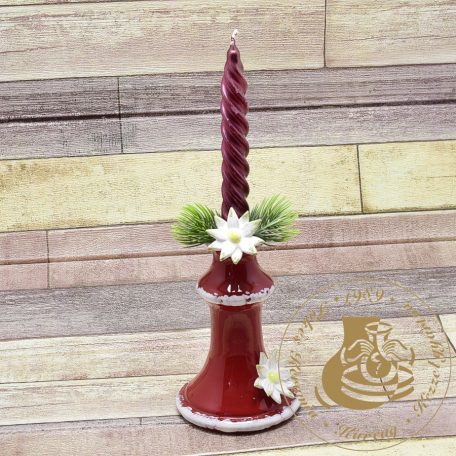 Kerámia piros gyertyatartó