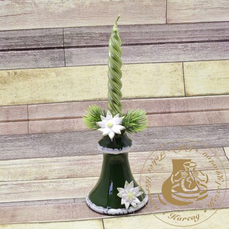 Kerámia zöld gyertyatartó