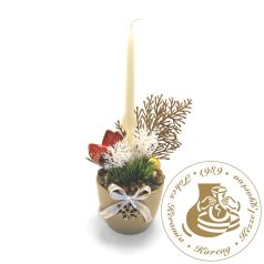 Karácsonyi asztaldísz orchidea kerámiavirággal