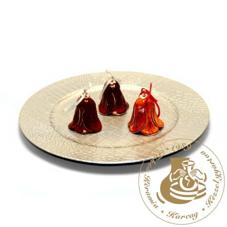 Kézműves karácsonyi kerámiavirág csengő