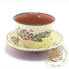 Népművészeti kapucsínósbögre alátéttel