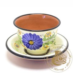 Népművészeti kapucsínósbögre alátéttel