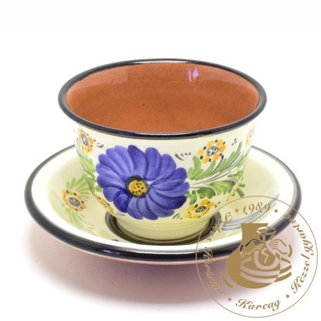 Népművészeti kapucsínósbögre alátéttel