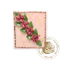 Bordó rózsák - kézműves kerámia falikép