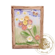 Színes margaréták - kézműves kerámia falikép